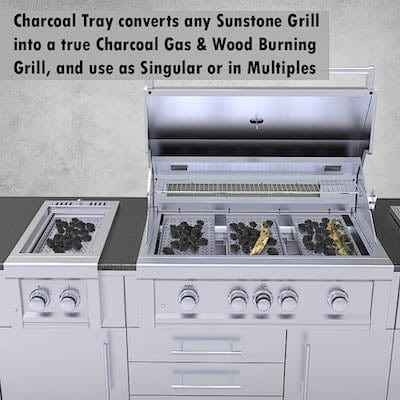 Sunstone 3-in-1 Charcoal Wood Burning & Smoking Tray | SUNCP-CHTRAY