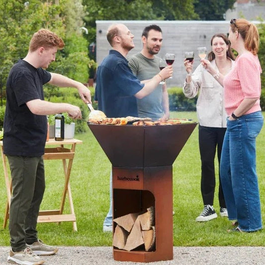 Barbecook Nestor Corten Steel Wood Plancha Grill | BC - WOO - 6023 - BBQs & Grills