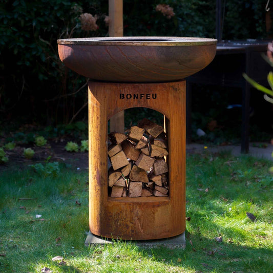 BonFeu BonBiza Open Plancha Grill / Fire Pit (Black or Corten Steel)