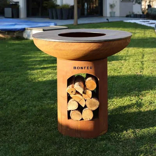 BonFeu BonBiza XL Plancha Grill / Fire Pit in Corten Steel (Closed or Open)