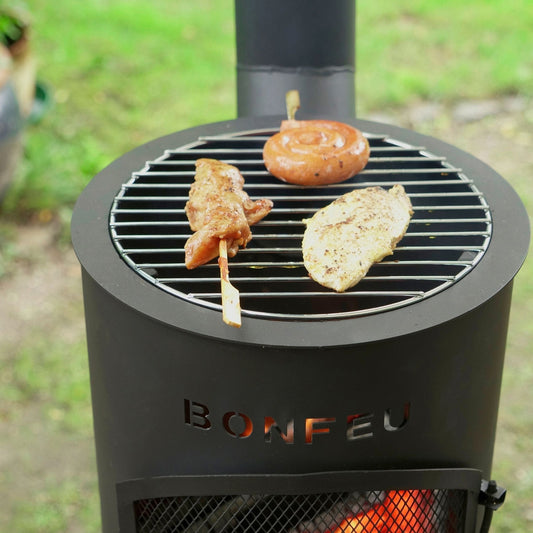 Bonfeu BonGiano LP Outdoor Fireplace (Black and Corten Steel) 3002/3002R - grilling accessory