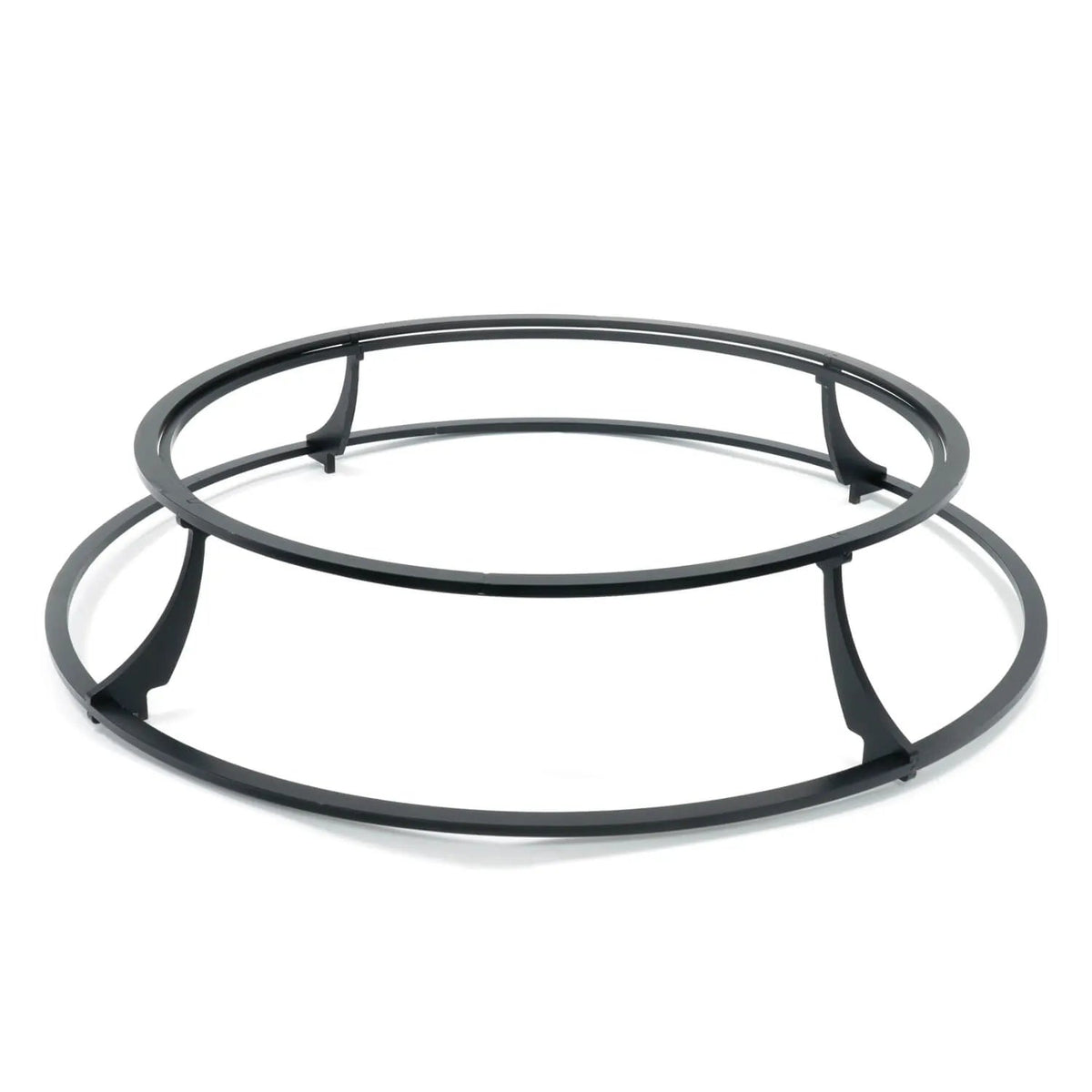 Black metal fire pit stand bonfeu with two concentric rings and four legs for bonbowl and bonbiza fire pits