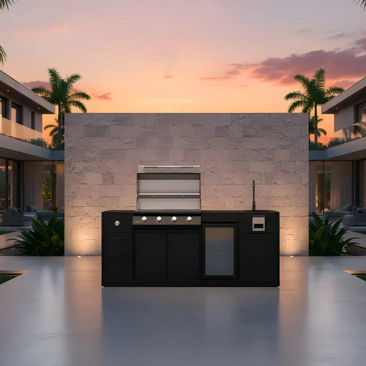 Brabura Lite Maxi 4 Outdoor Kitchen with 4 Burner Built-in BBQ, Sink, Fridge and Side Burner | BKC0033