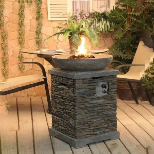 Callow Premium Slate Effect Gas Fire Pit and Fire Bowl | HF29308AA - Fire Pits