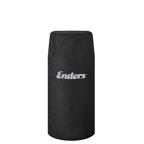 Black fabric cover for Enders NOVA LED flame patio heater with subtle silver logo for outdoor protection