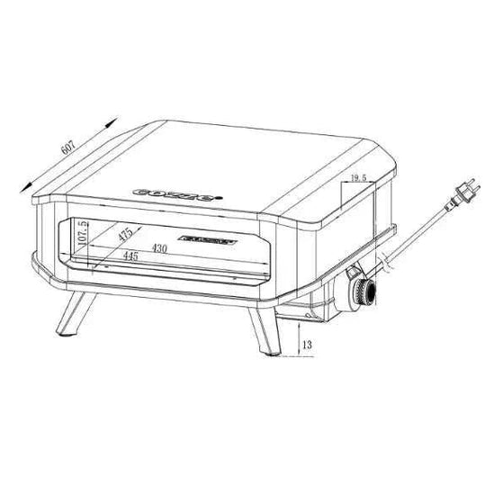 Cozze 17" electric pizza oven with pizza stone | 90565