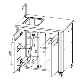 Cozze Outdoor Kitchen 90 with Sink | 90529 - Outdoor Kitchens