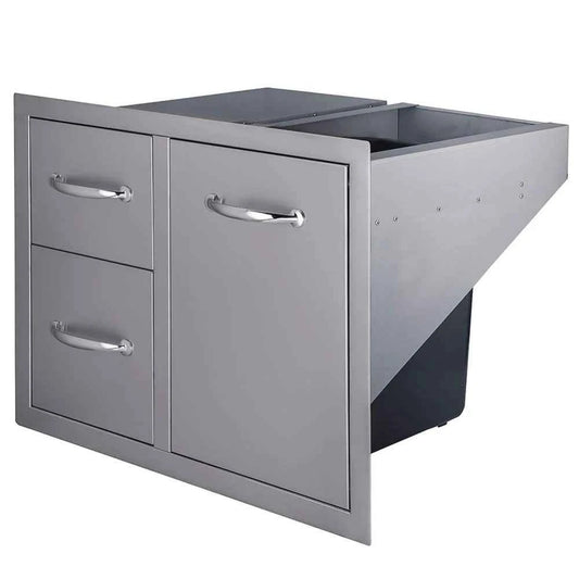 Sunstone Double Drawer And Trash Tray Combo With Plastic Bin | A-LPCDD36