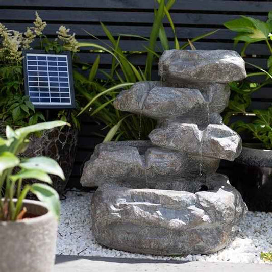 Easy Fountain Cascading Rocks Solar Water Feature | S45324L