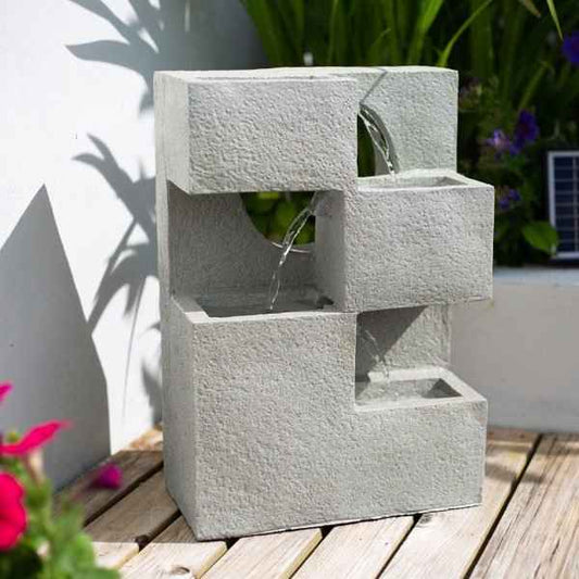 Easy Fountain Cube Falls Solar Water Feature | S45310