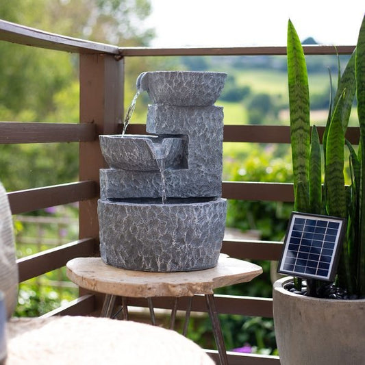 Easy Fountain Pouring Bowls Solar Water Feature | S45309 - Water Features