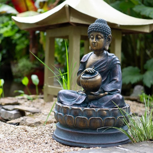 Easy Fountain Sitting Buddha Solar Water Feature | S45323L - Water Features