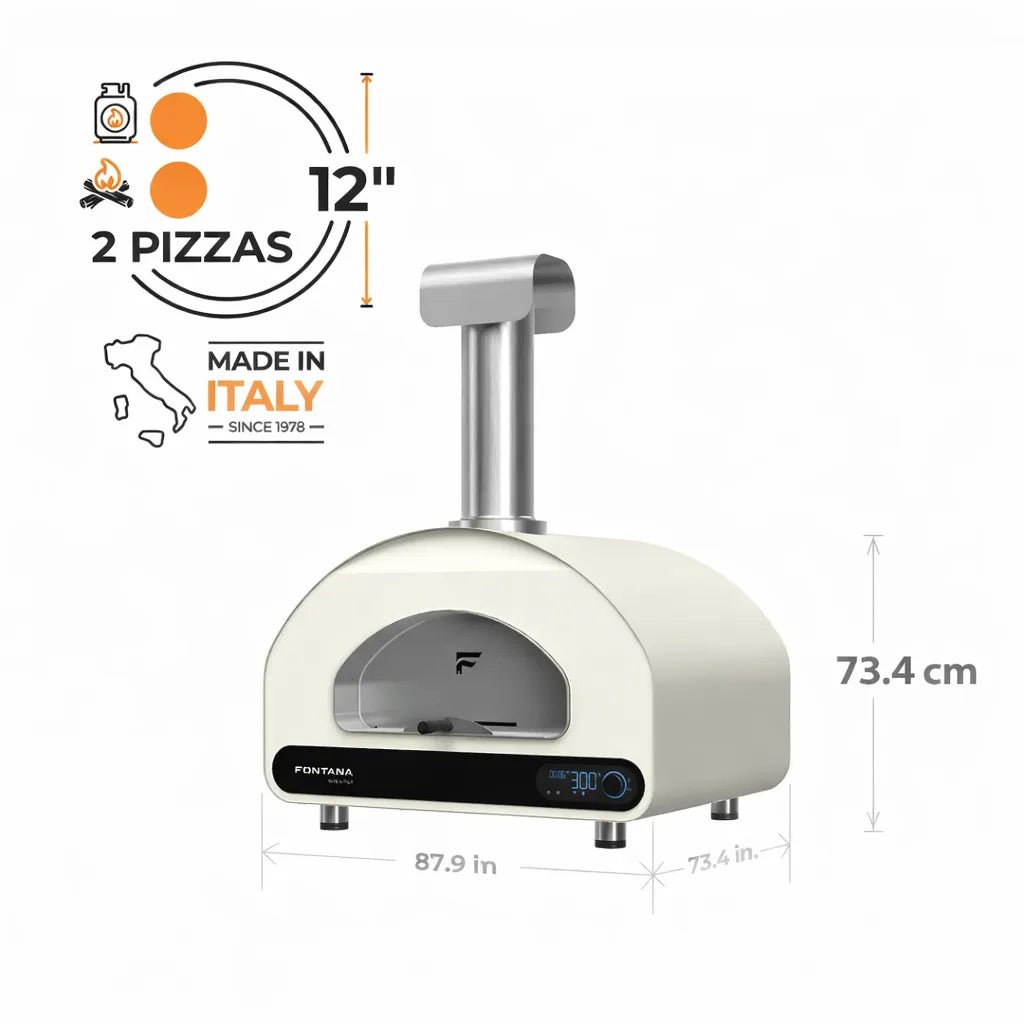 Fontana Forni Volta 70 - Dual Fuel Oven, Grey & White | VT70GSC - Pizza Ovens