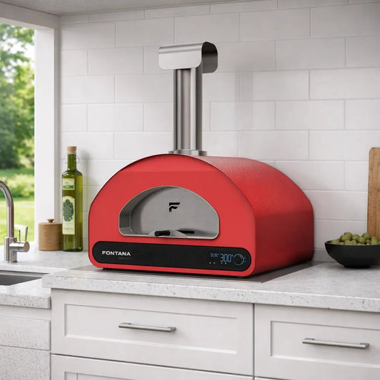 Fontana Forni Volta 90 - Dual Fuel Oven, Rosso/Red | VT90RSC - Pizza Ovens