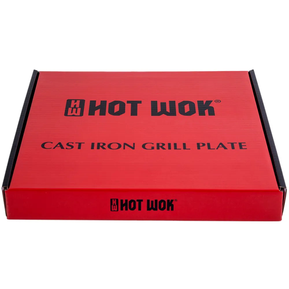 Red cardboard box packaging for hot wok cast iron grill pan 32.5cm model hw6731