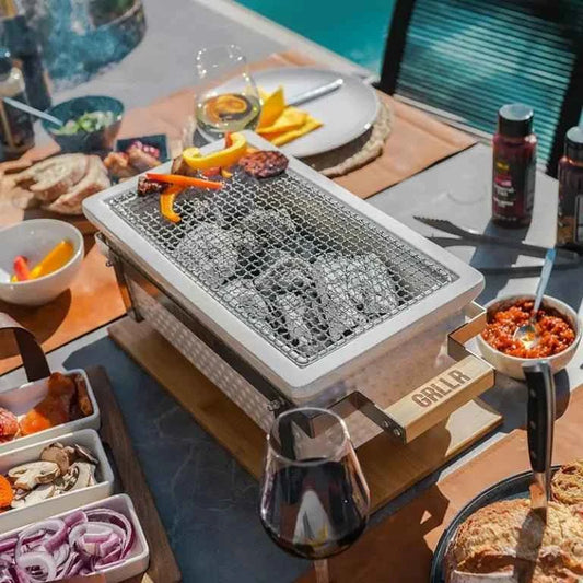 GRLLR Osaka Shichirin / Hibachi | Rectangular Table Barbecue - White | GR-22-04