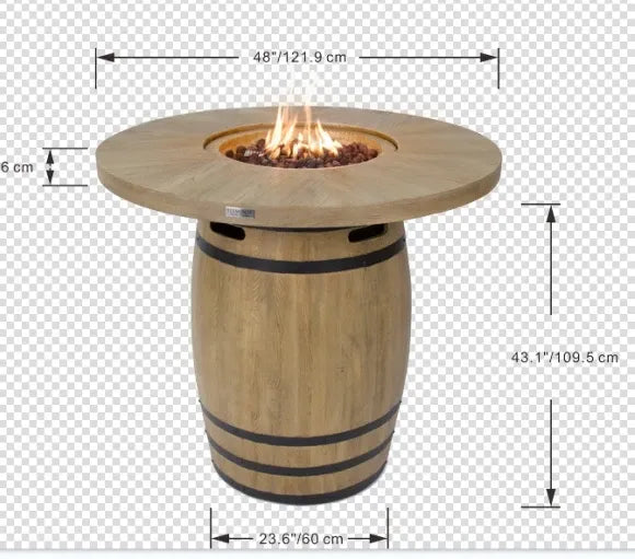 Elementi Lafite Barrel Bar Fire Table – 13.2 kW | OFG225