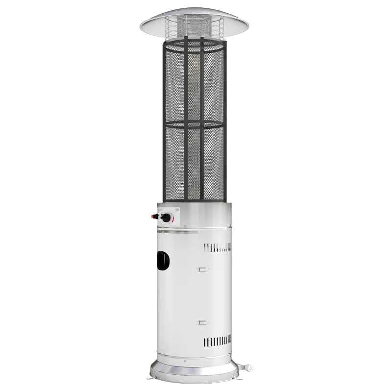 Outsunny 11KW Gas Patio Heater – Adjustable, Wheels, Stainless Steel | 842-389V70SR