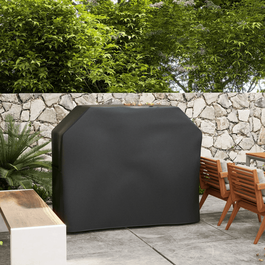 Outsunny 147 x 61cm Plastic Coated Protective Grill Cover - Black 84G - 465V01BK - Garden & Outdoor