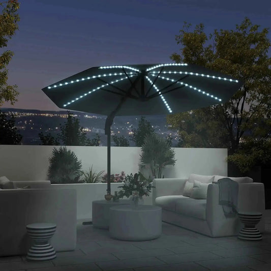Outsunny 3m Solar LED Cantilever Parasol - Dark Grey | 84D-434V00CG