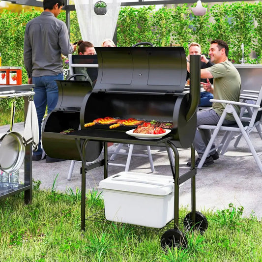 Outsunny BBQ Grill with Offset Smoker | 846 - 177V00BK - BBQs & Grills