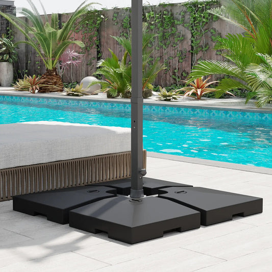 Outsunny Fillable Parasol Base – Set of 4, Heavy - Duty, Up to 120KG | 84D - 048 - Accessories