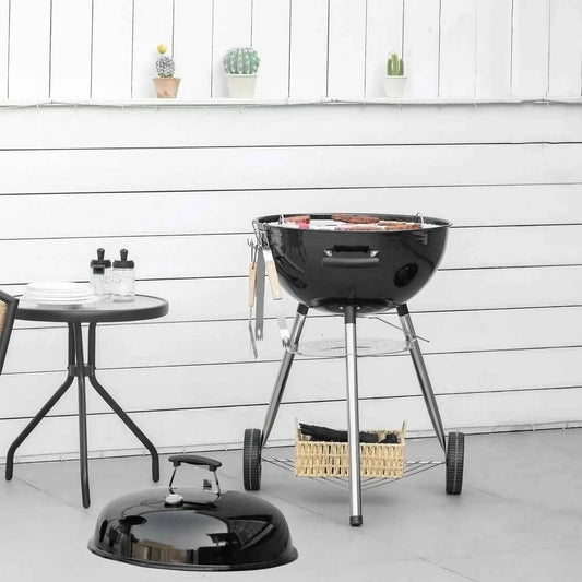 Outsunny Portable Kettle Charcoal Grill - Black | 846-095