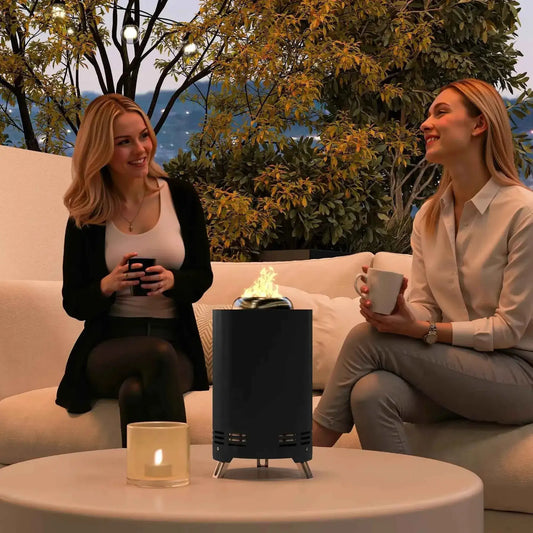 Outsunny Smokeless Stainless Steel Fire Pit, Tabletop 16cm - Black | 842-388V00BK