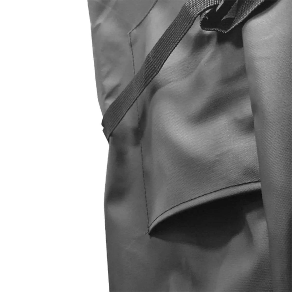 Black leather backpack with textured strap and stitched seams shown from the back in santorini deluxe patio heater cover lfs851 product image