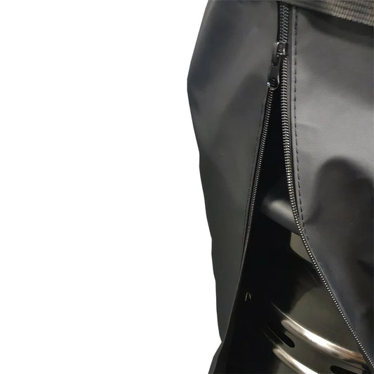 Black nylon Santorini deluxe patio heater cover LFS851 with zipper closure and visible stitching