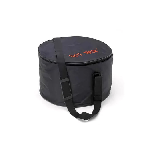 Black hot wok carrying case for wok burner OG and Pro with adjustable shoulder strap and reinforced stitching