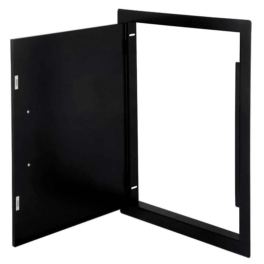 Sunstone black series vertical door dv1724-bk black metal utility access panel with hinged door and mounting hardware