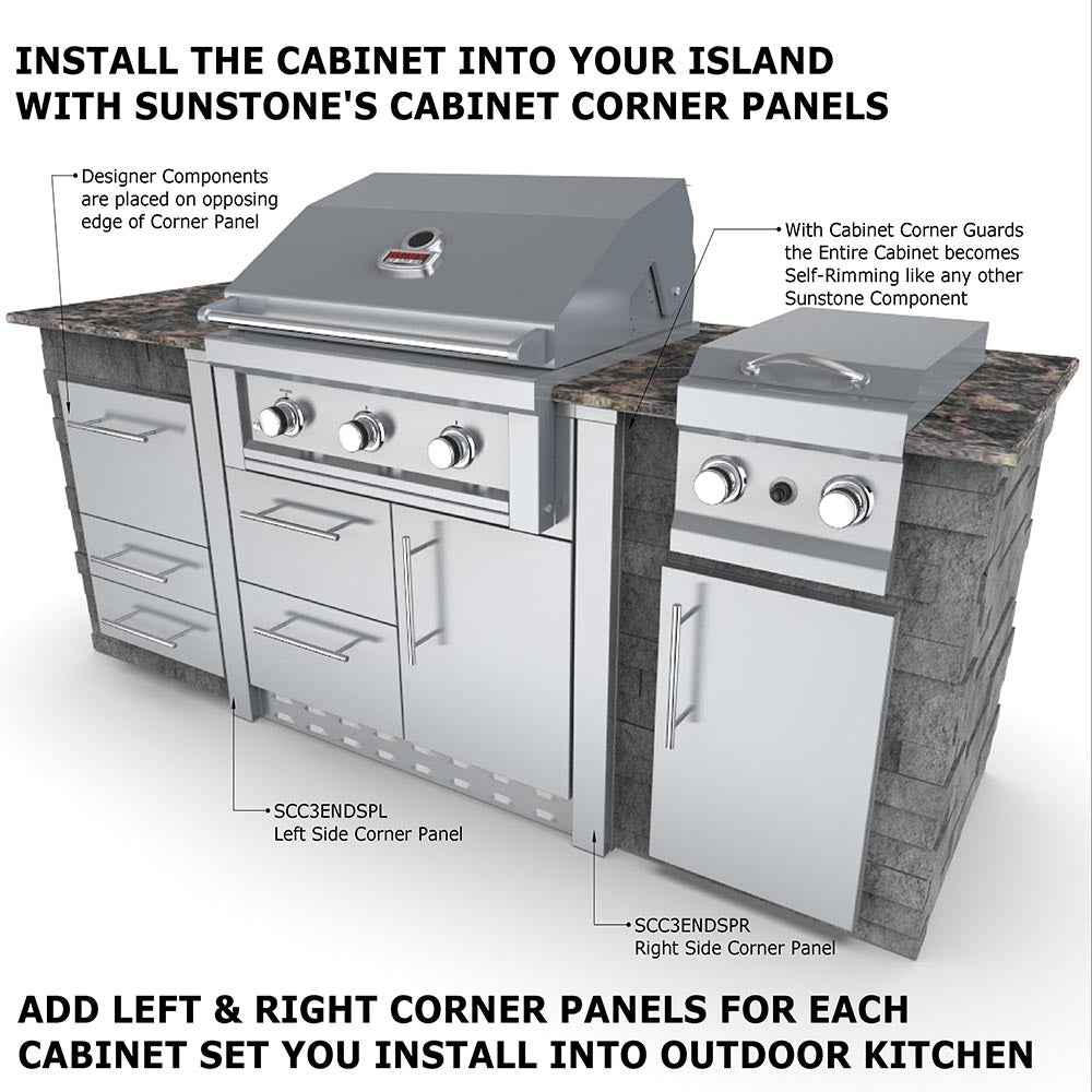 Sunstone Cabinet for 3 Burner Gas Grill | SAC34GLPCD