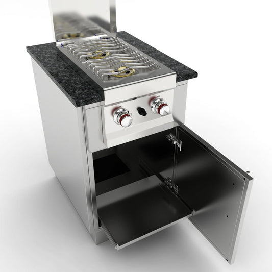 Sunstone Cabinet for Double Burner or Cocktail Station | SAC20CSDR - Cabinets