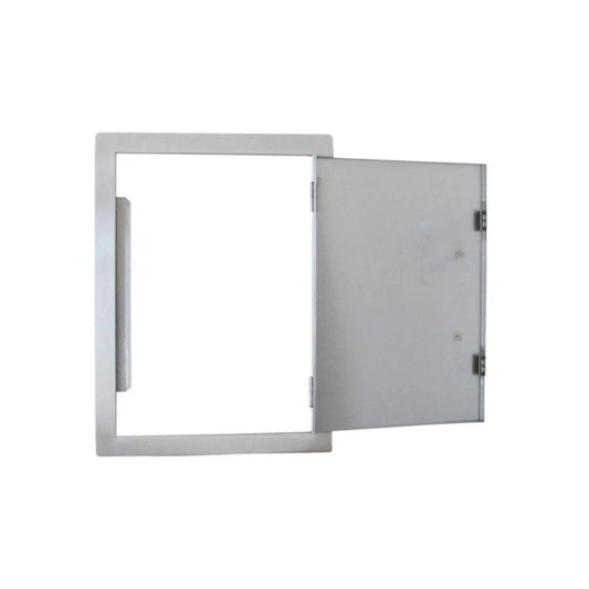 Silver metallic rectangular access panel with hinged vertical door handle sunstone vertical door big dv1724