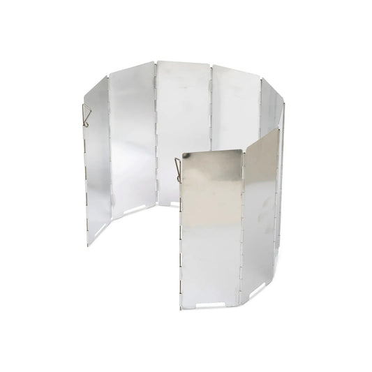 Silver foldable aluminum campfire screen with curved design for wind protection hot wok windstopper hw5753