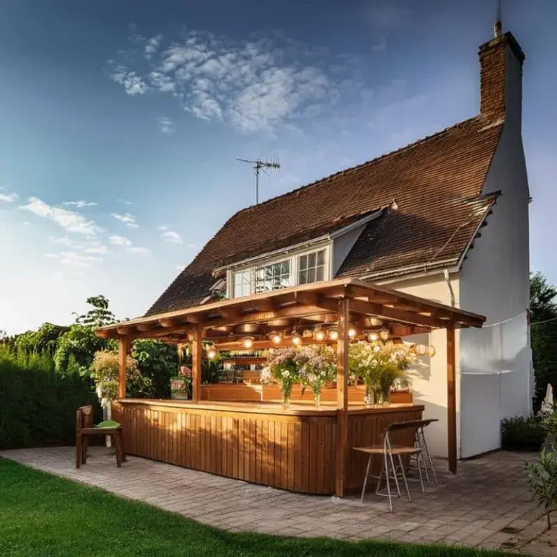 ai-image-traditional-english-homestaed-with-garden-bar-trimmed-with-out-door-lighting