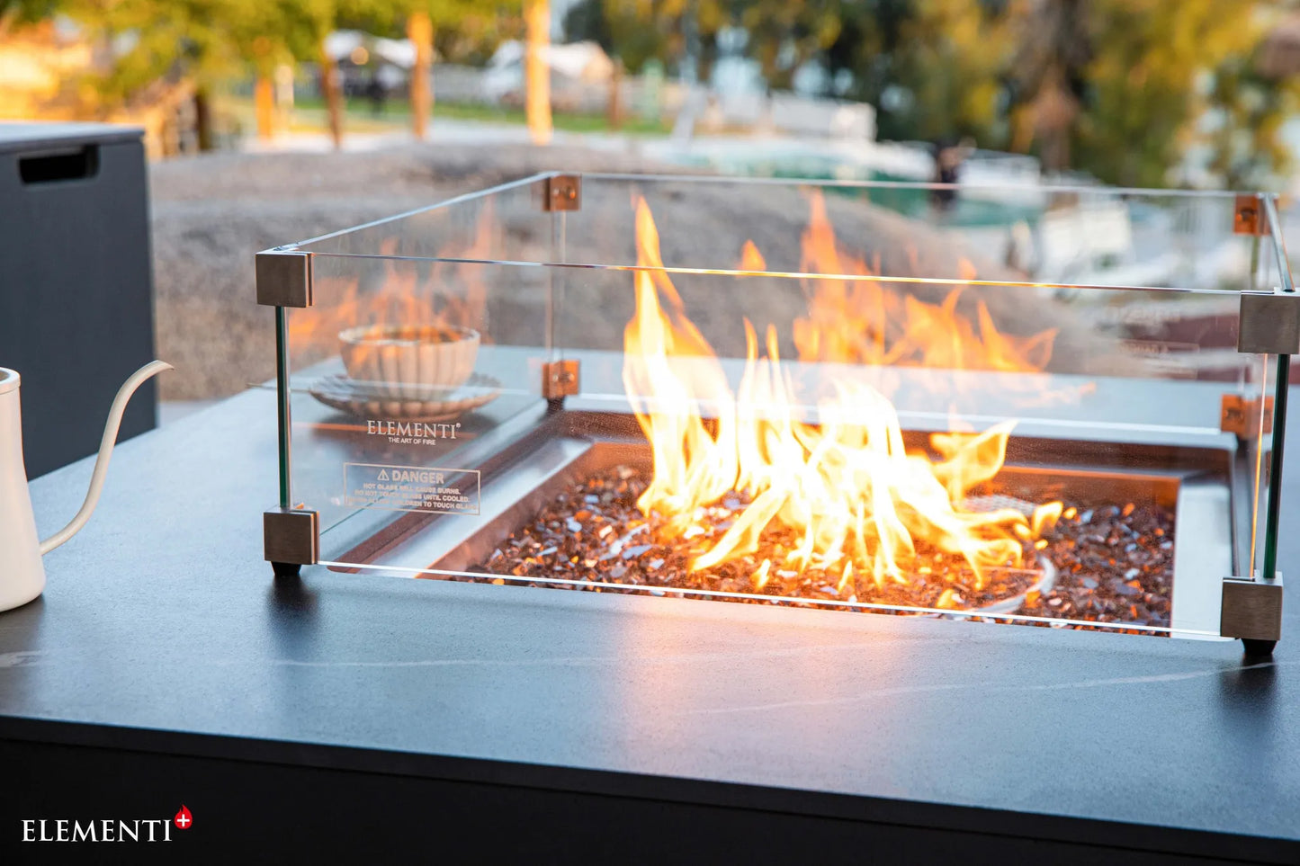 Elementi Plus Copenhagen Porcelain Top Fire Table – 16 kW | OFP101BB