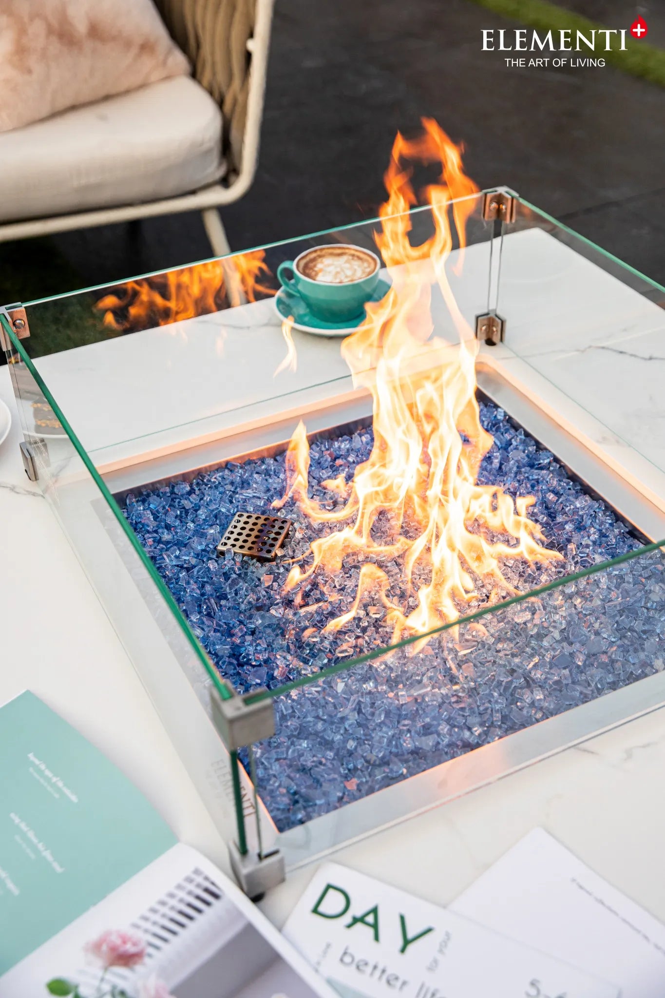 Elementi Plus Bianco Fire Table – 16 kW | OFP103BW
