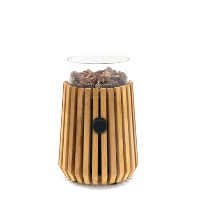 Happy Cocooning Lumi Lagune Teak Tabletop Gas Fireplace | HCLUMTE-05