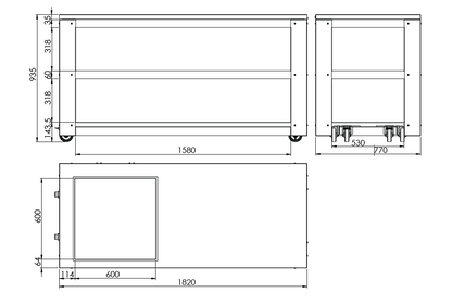 Clementi Multifunction Worktop – Premium Pizza Oven Stand & Prep Table | 3 Finishes