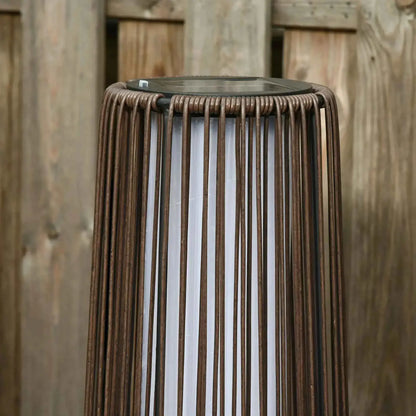 Outsunny Garden Solar Powered Woven Wicker Lantern, Auto On/Off - Brown | 866-006BN