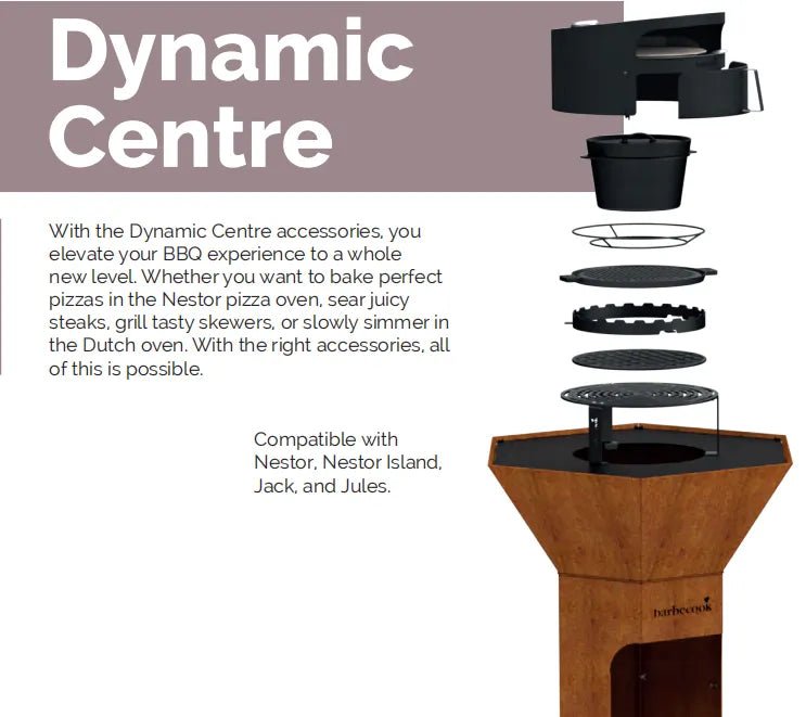 Barbecook Nestor Corten Steel Wood Plancha Grill | BC - WOO - 6023 - BBQs & Grills