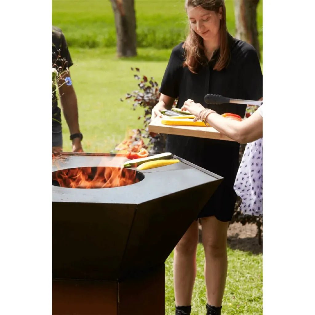 Barbecook Nestor Corten Steel Wood Plancha Grill | BC - WOO - 6023 - BBQs & Grills