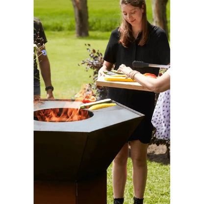 Barbecook Nestor Corten Steel Wood Plancha Grill | BC - WOO - 6023 - BBQs & Grills