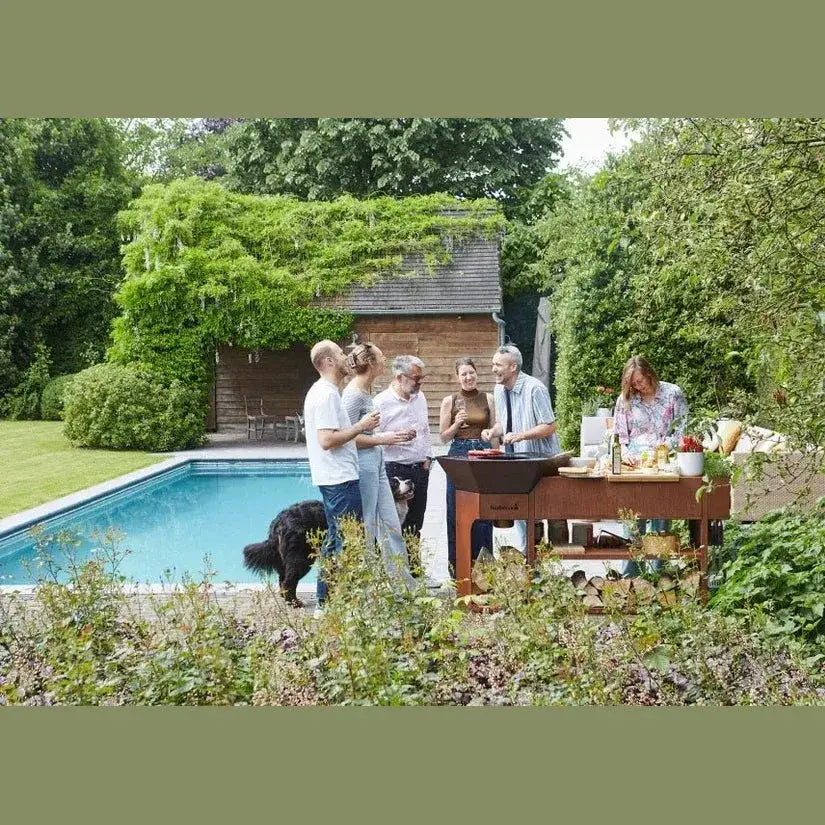 Barbecook Nestor Island Corten Steel Wood Plancha Grill | BC - WOO - 6033 - BBQs & Grills