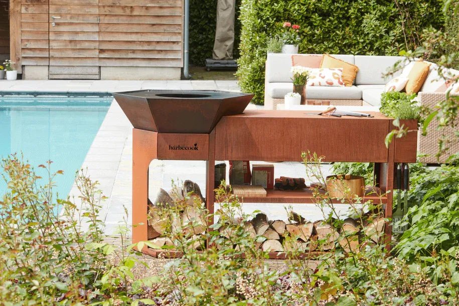 Barbecook Nestor Island Corten Steel Wood Plancha Grill | BC - WOO - 6033 - BBQs & Grills