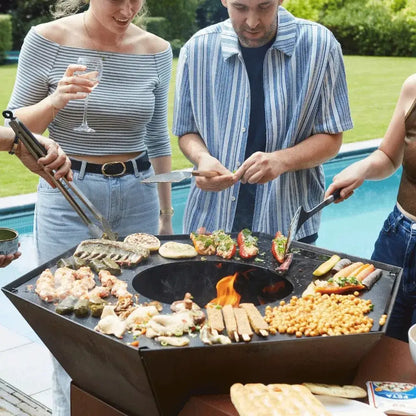 Barbecook Nestor Island Corten Steel Wood Plancha Grill | BC - WOO - 6033 - BBQs & Grills