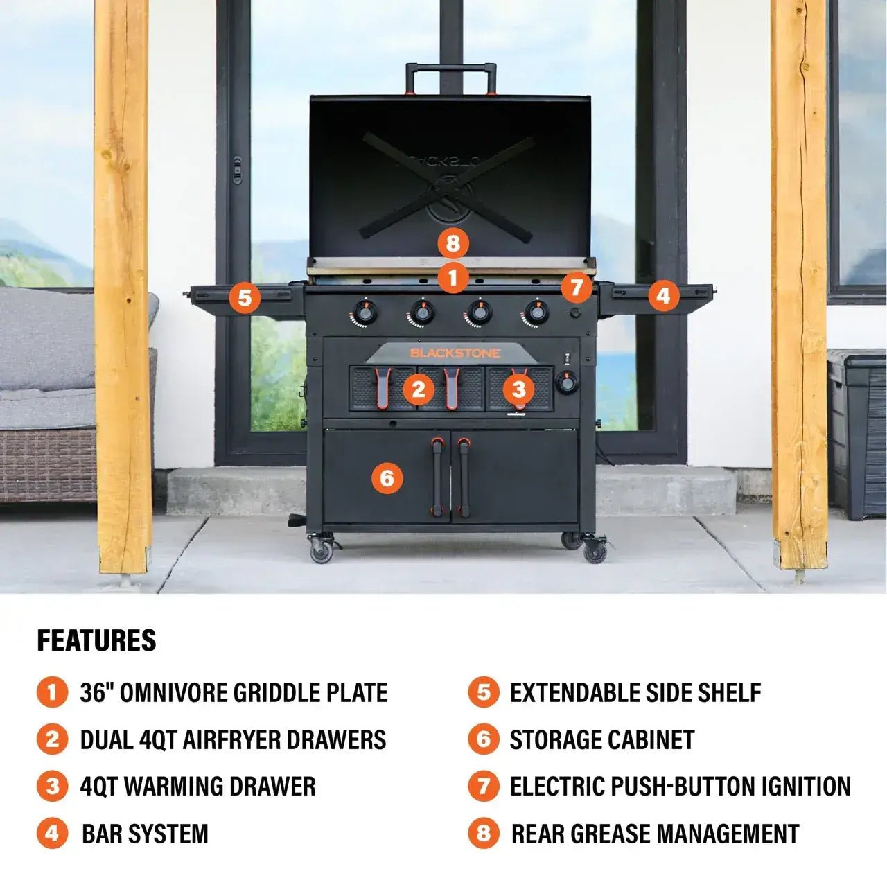 Blackstone 36" Griddle with Air Fryers | 257 - 1868GB