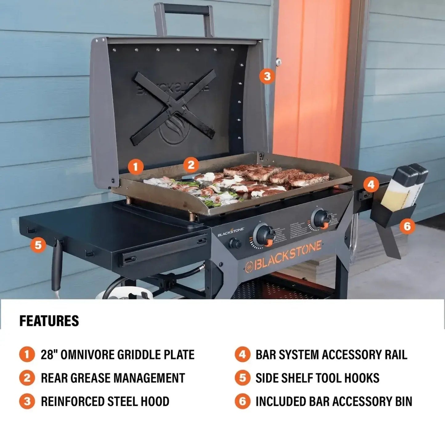 Blackstone Iron Forged 28" Griddle with Hood | 257‑2311DK